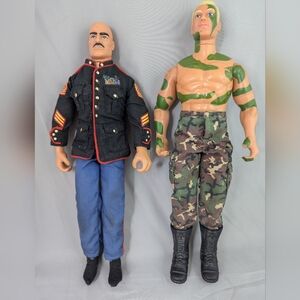 Vtg 1992 GI Joe's Lot Marine 12" Figurine and Hall of Fame Combat Camo Duke
